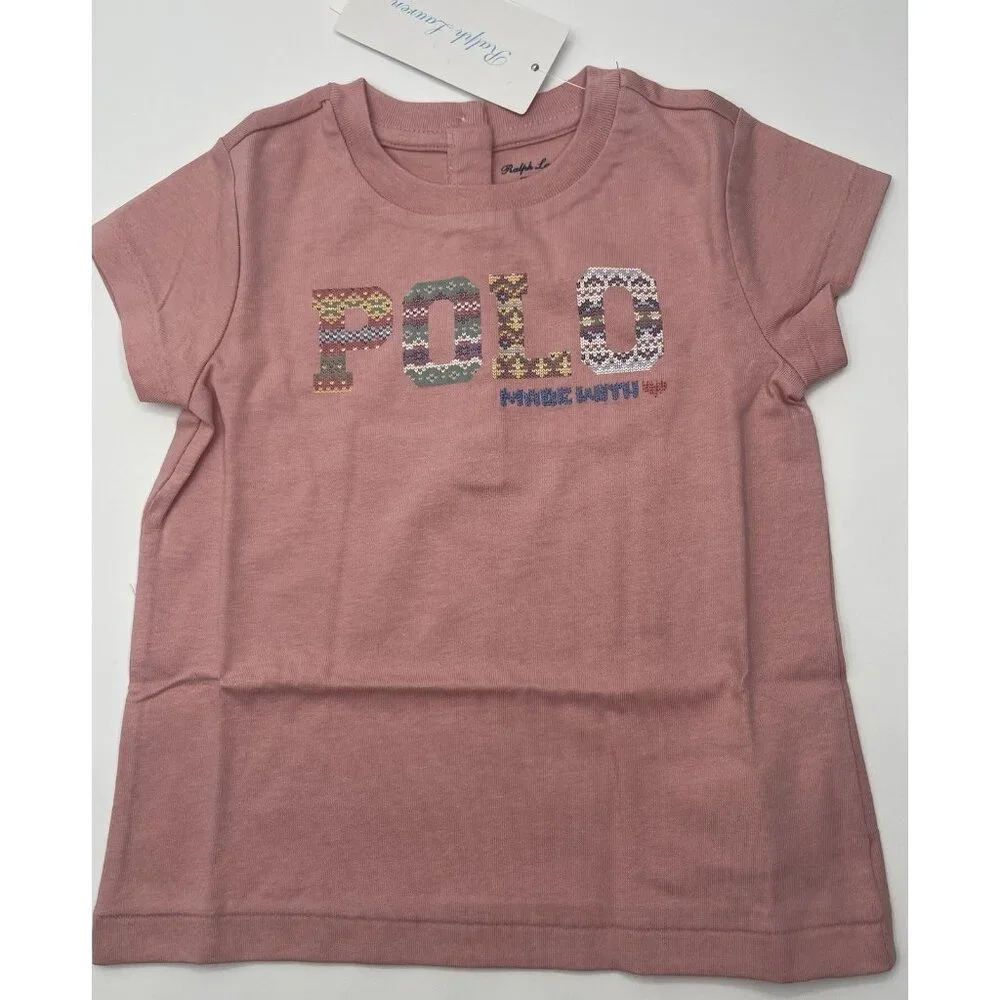 Ralph Lauren Shirt Girls‎ Baby Size 12 Months Pink Short Sleeve Made With ❤️